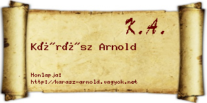 Kárász Arnold névjegykártya