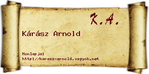 Kárász Arnold névjegykártya