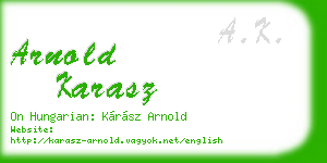 arnold karasz business card