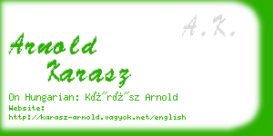 arnold karasz business card